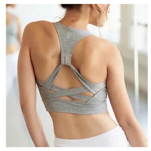 Free People Movement Lightning Synergy heather Grey Sport Bra Size M, athletic.